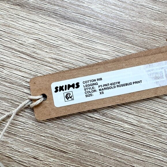 NWT SKIMS Cotton Rib Leggings Marigold Rosebud Floral Print XS - Picture 7 of 12